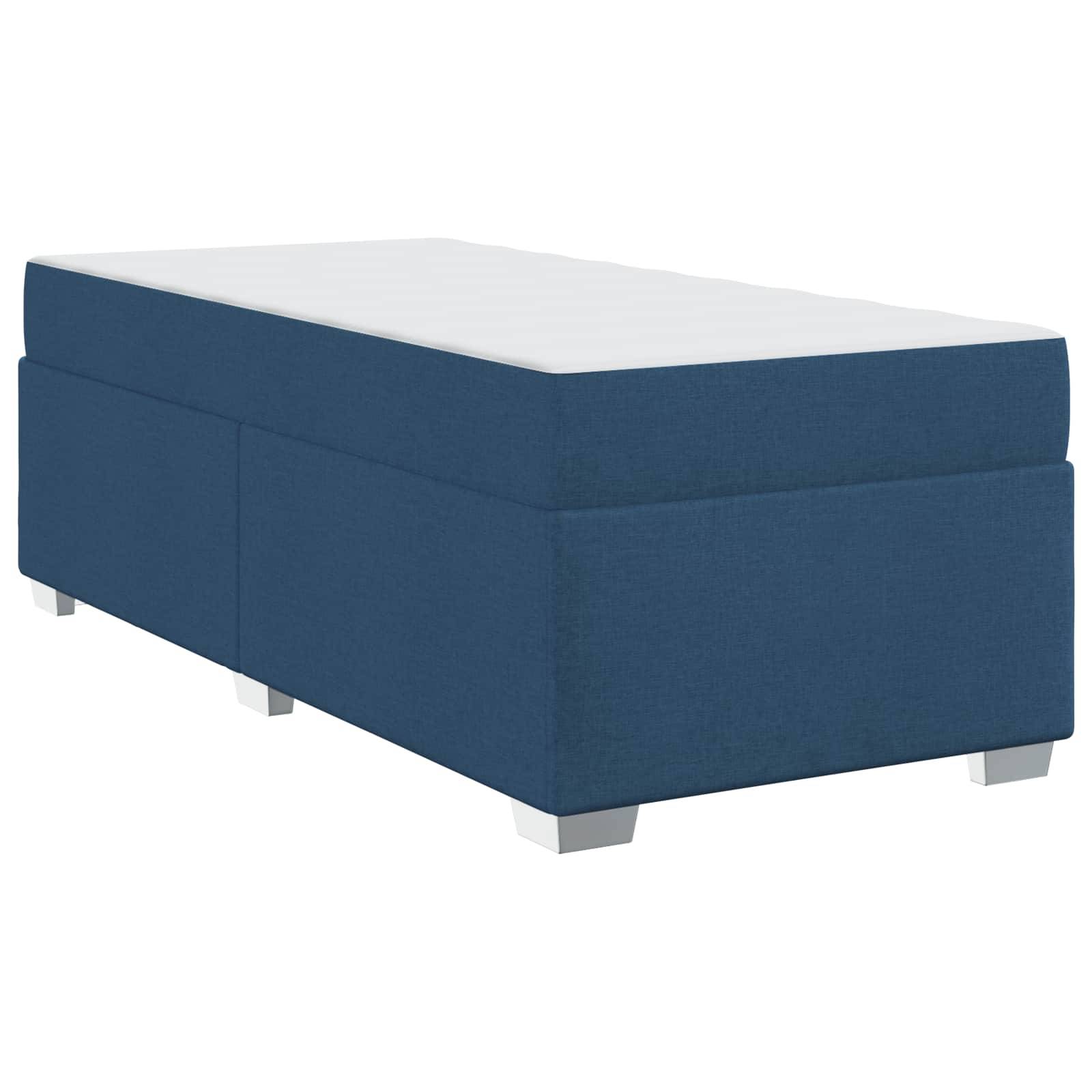 vidaXL Bettrahmen mit Matratze Blau 80 x 200 cm Stoff