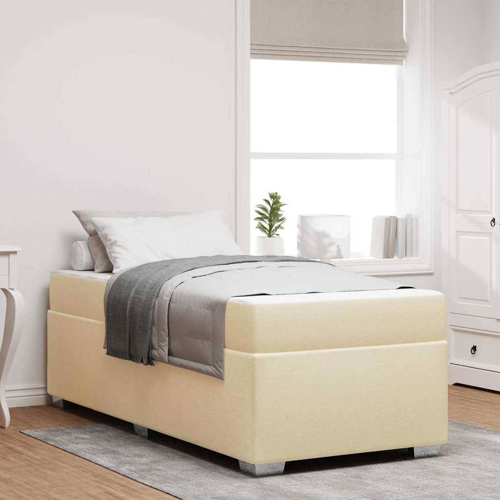 vidaXL Bettrahmen mit Matratze Creme 80 x 200 cm Stoff