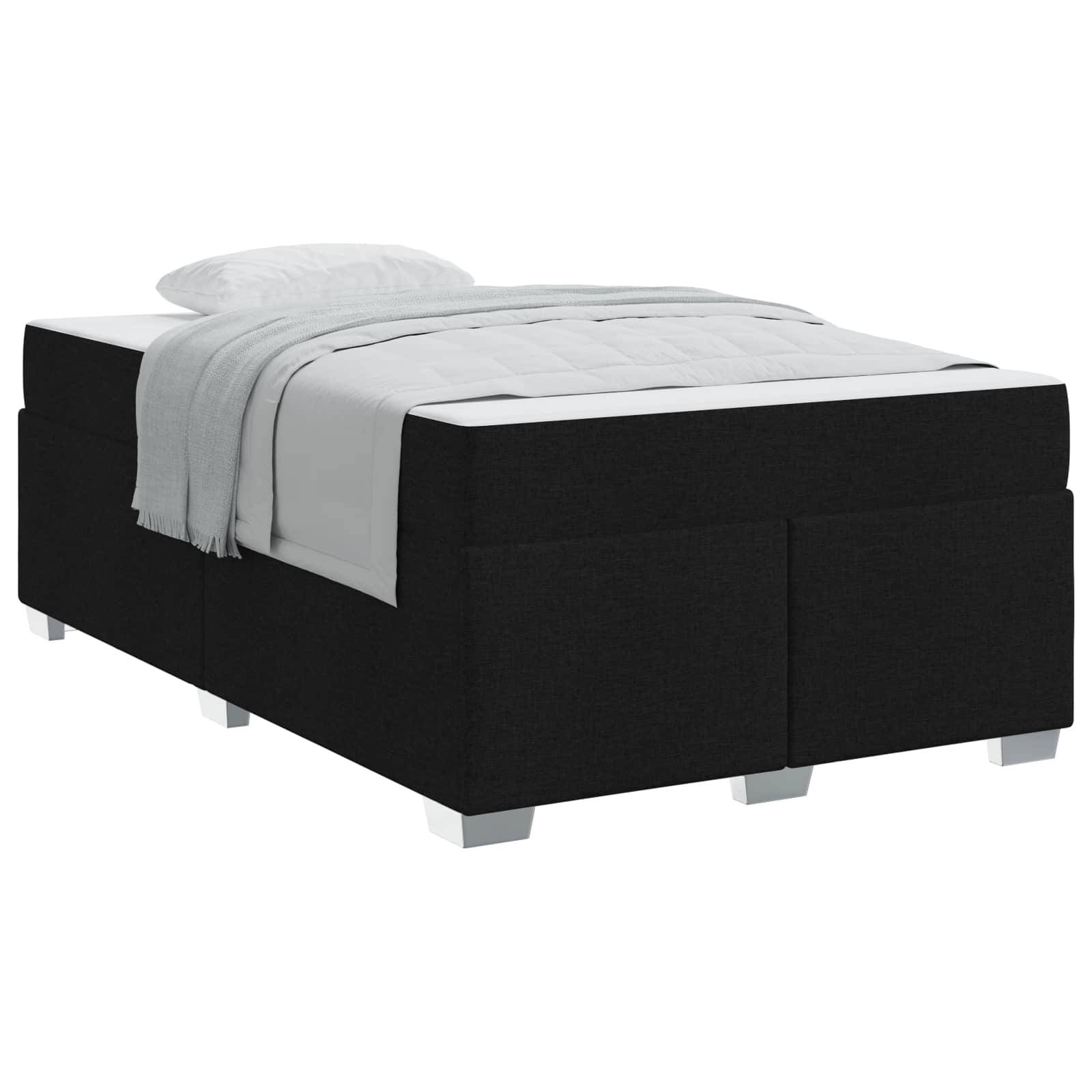 vidaXL Bettrahmen mit Matratze Schwarz 120 x 190 cm Stoff