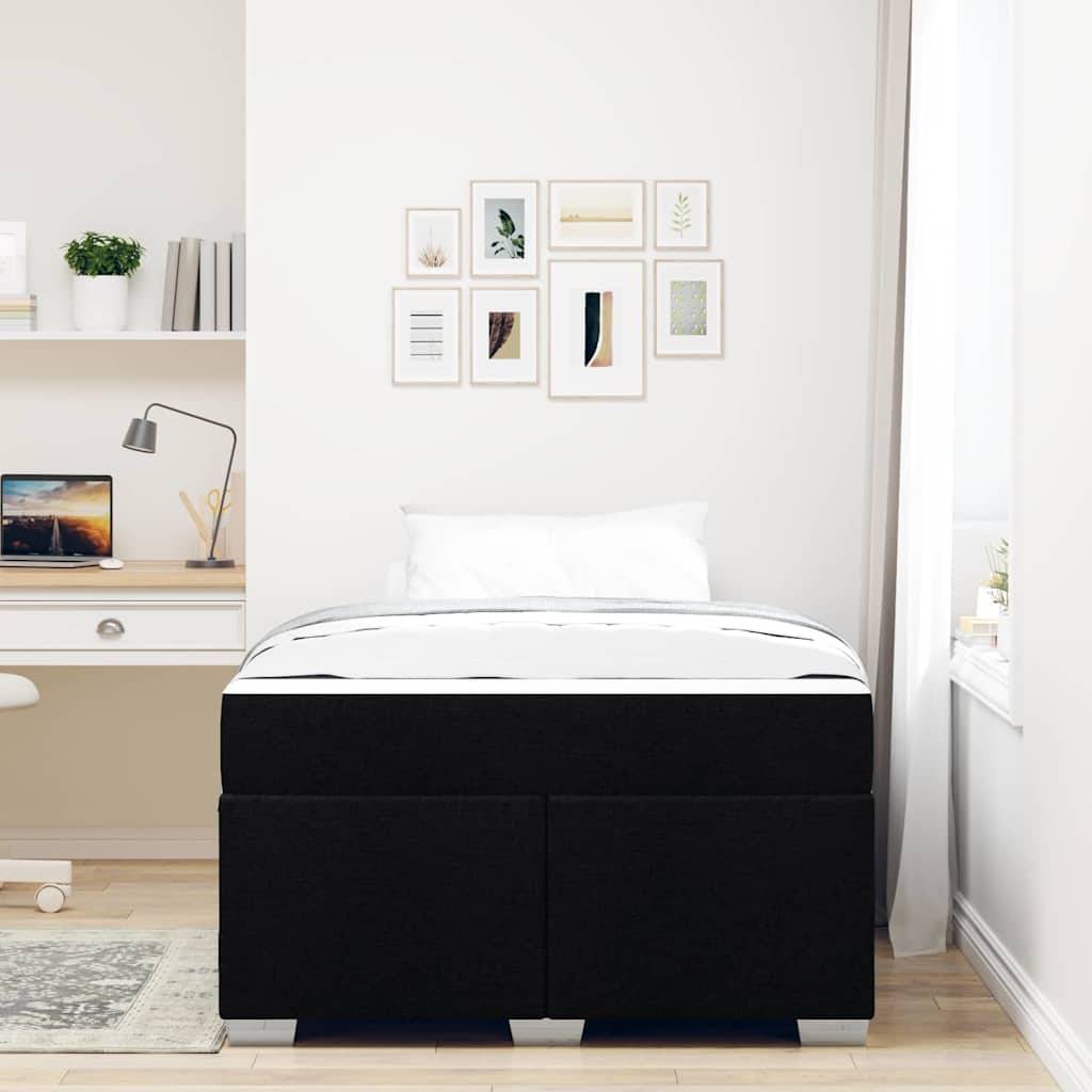 vidaXL Bettrahmen mit Matratze Schwarz 120 x 190 cm Stoff