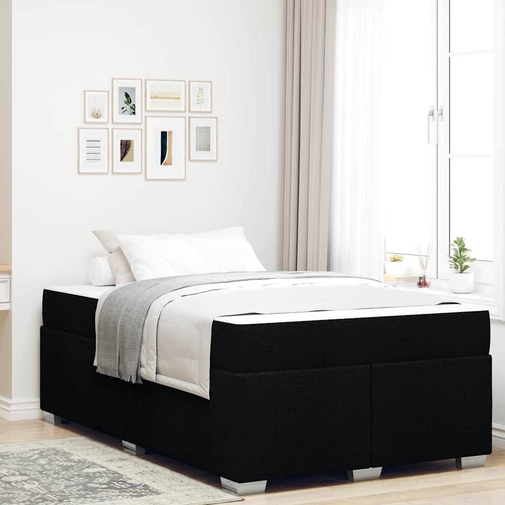 vidaXL Bettrahmen mit Matratze Schwarz 120 x 190 cm Stoff