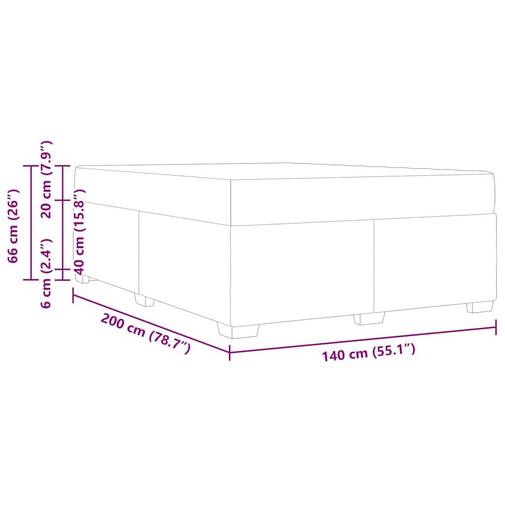 vidaXL Bettrahmen mit Matratze Hellgrau 140 x 200 cm Stoff
