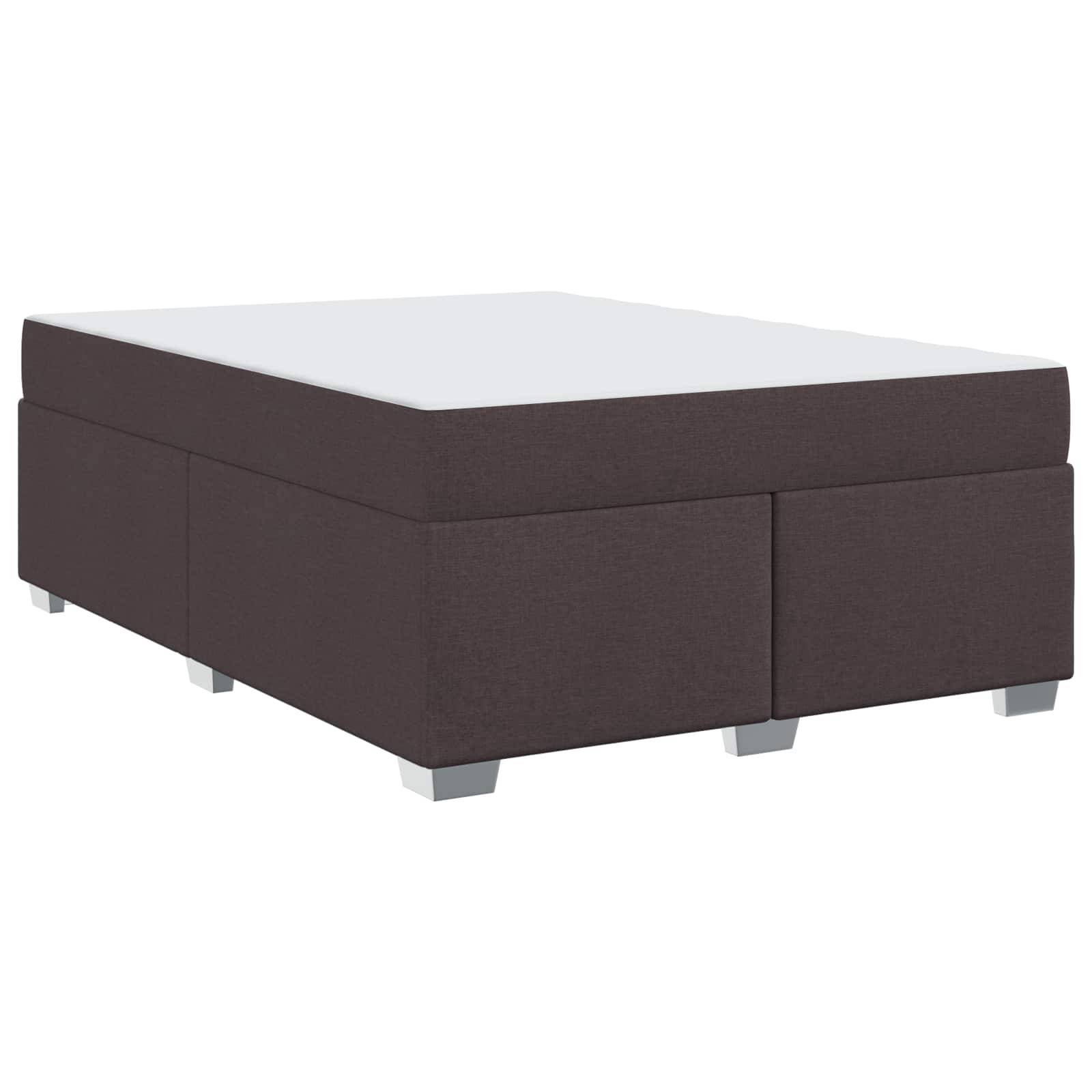 vidaXL Bettrahmen mit Matratze Dunkelbraun 160 x 200 cm Stoff