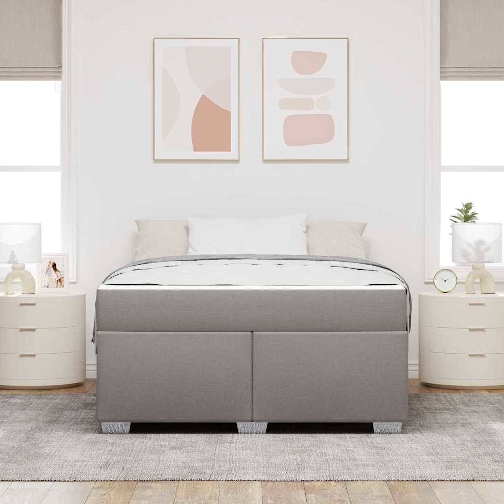 vidaXL Bettrahmen mit Matratze Taupe 160 x 200 cm Stoff
