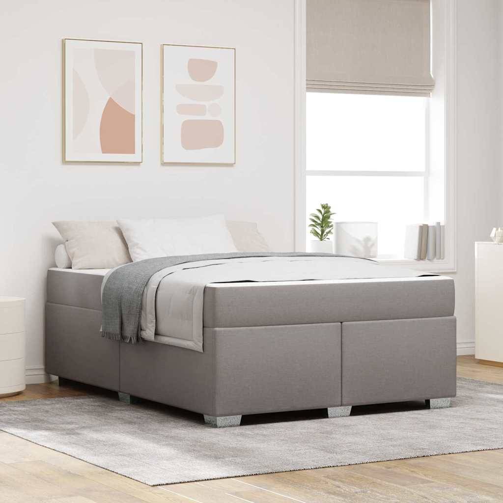 vidaXL Bettrahmen mit Matratze Taupe 160 x 200 cm Stoff