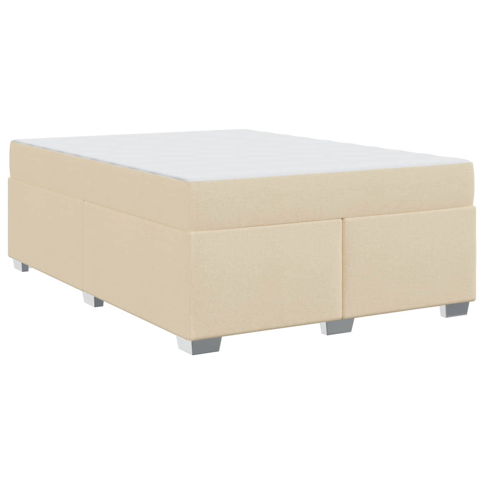 vidaXL Bettrahmen mit Matratze Creme 160 x 200 cm Stoff