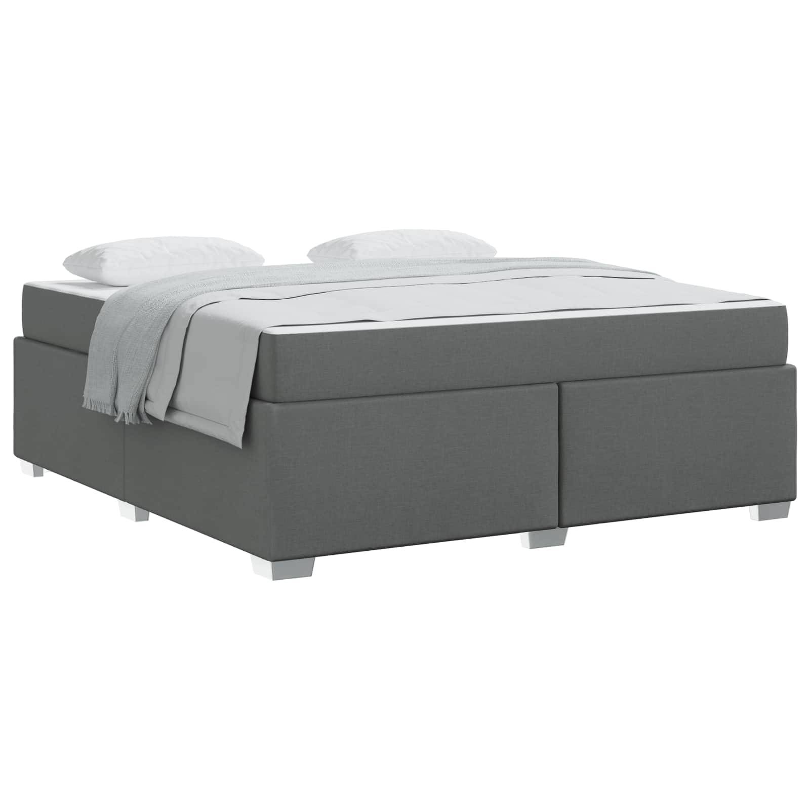 vidaXL Bettrahmen mit Matratze Dunkelgrau 180 x 200 cm Stoff