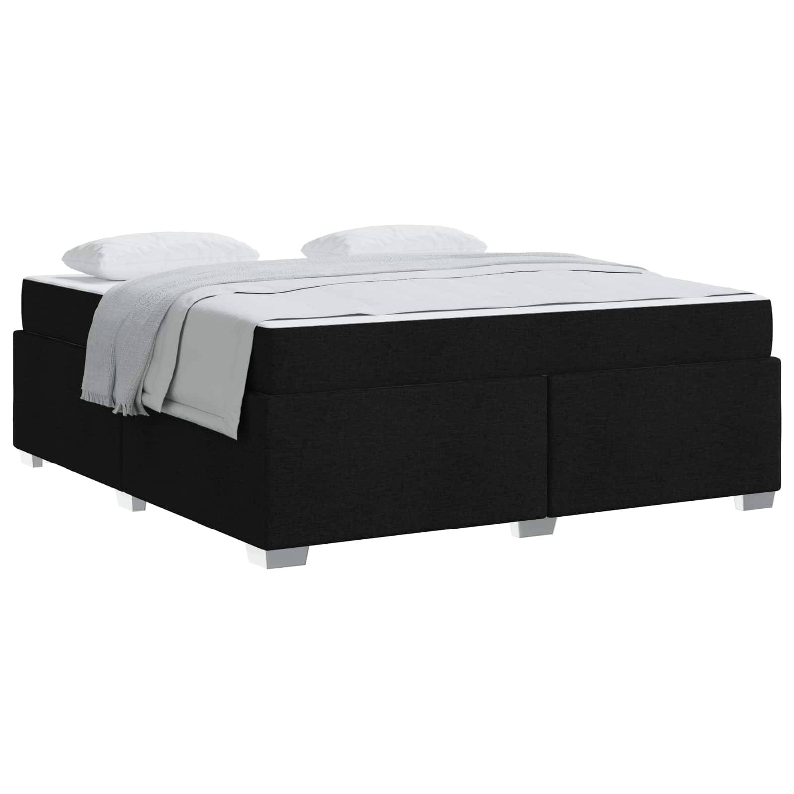 vidaXL Bettrahmen mit Matratze Schwarz 180 x 200 cm Stoff