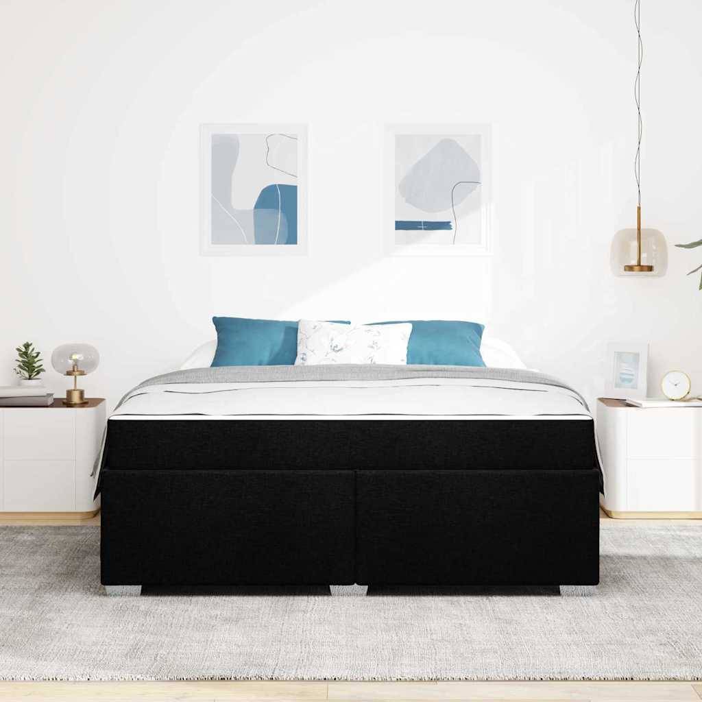 vidaXL Bettrahmen mit Matratze Schwarz 180 x 200 cm Stoff