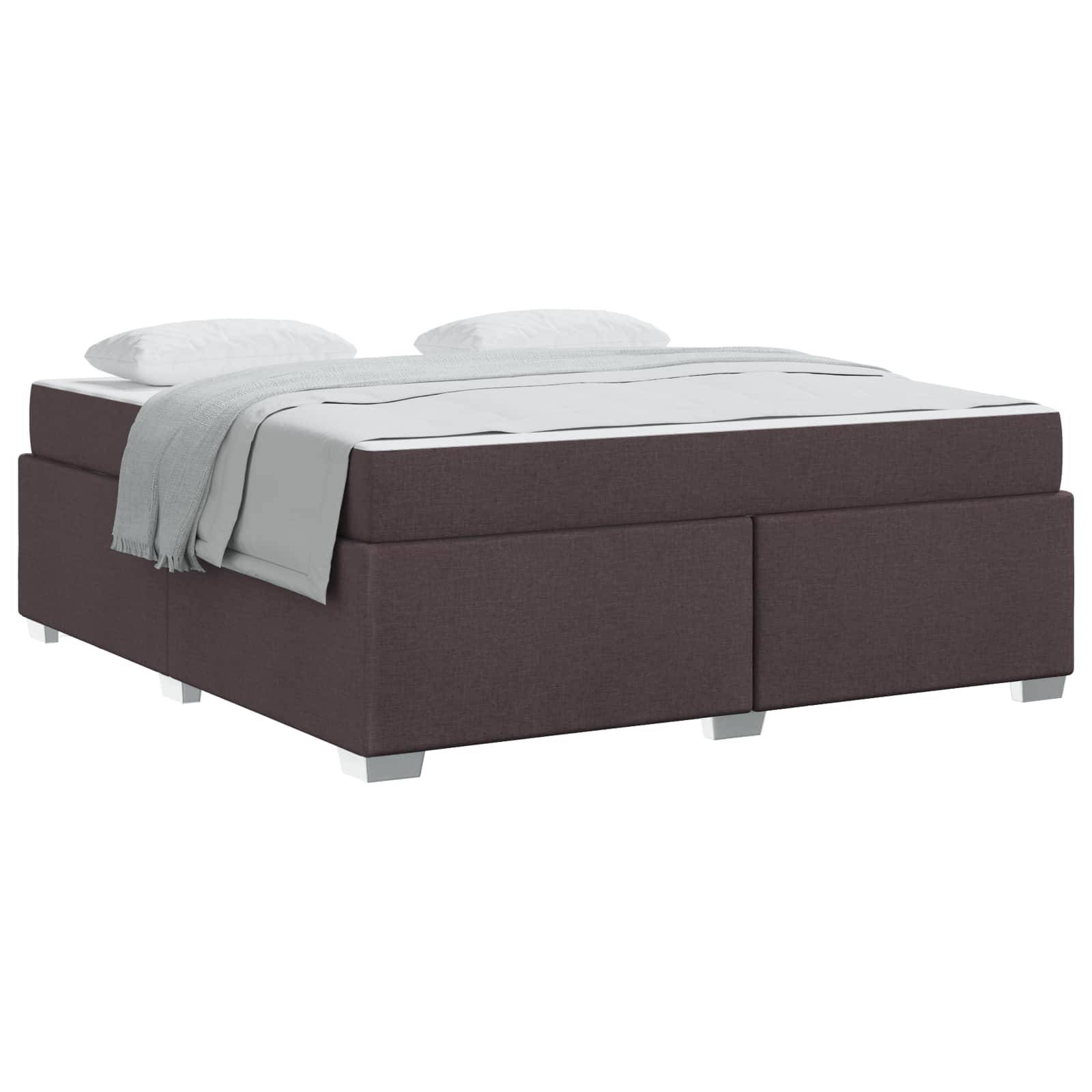vidaXL Bettrahmen mit Matratze Dunkelbraun 180 x 200 cm Stoff