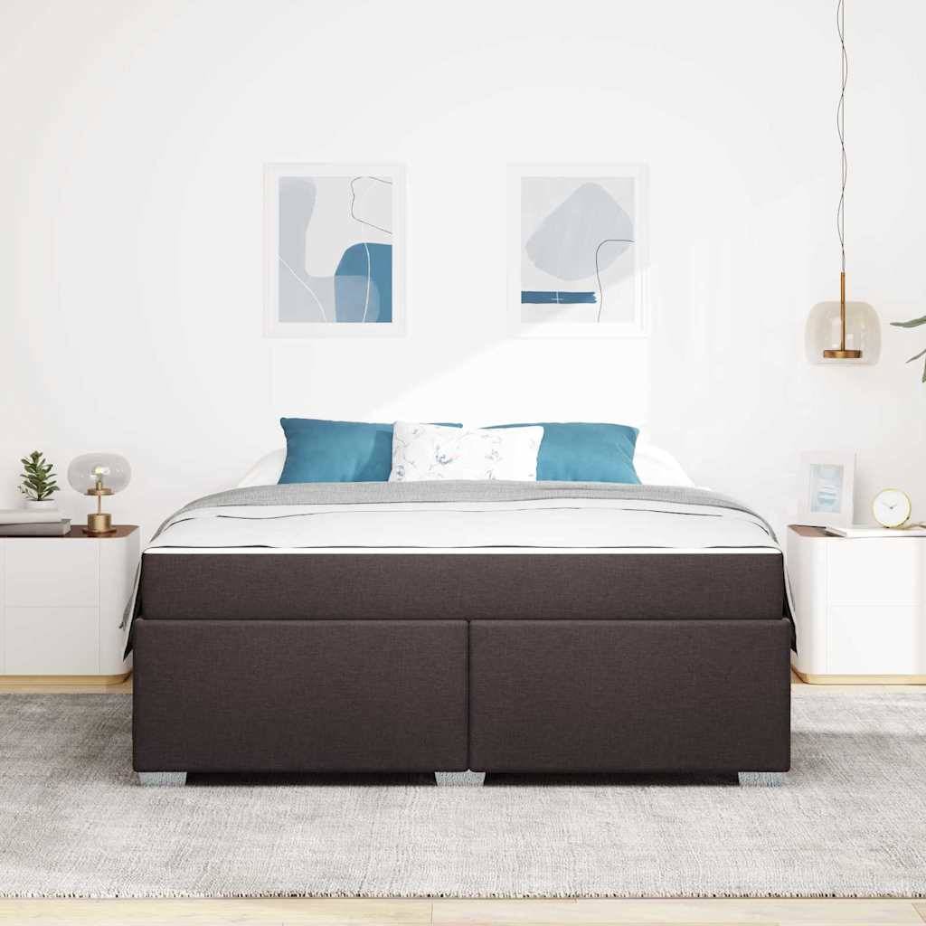 vidaXL Bettrahmen mit Matratze Dunkelbraun 180 x 200 cm Stoff