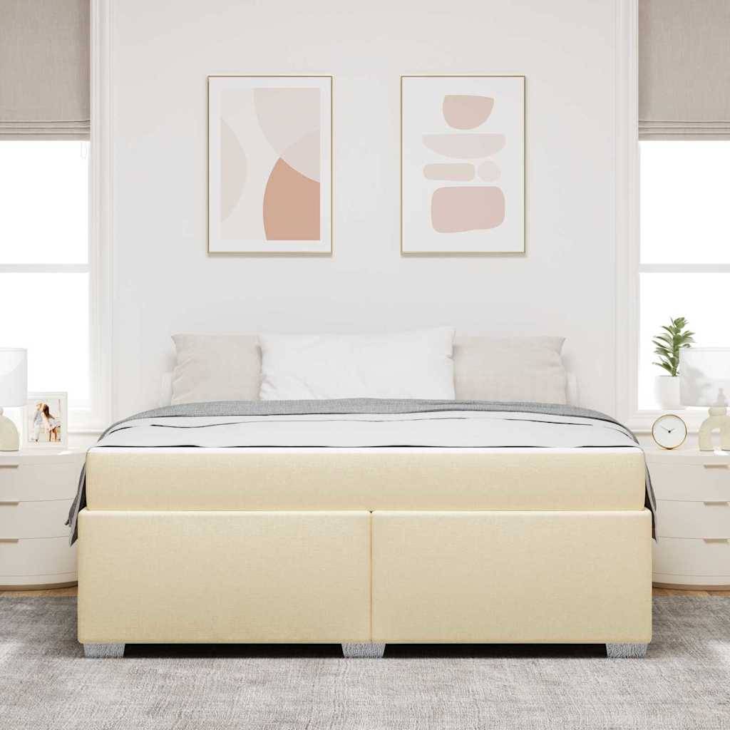 vidaXL Bettrahmen mit Matratze Creme 180 x 200 cm Stoff