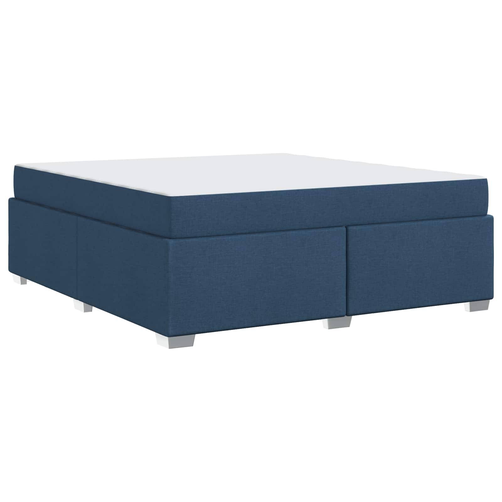 vidaXL Bettrahmen mit Matratze Blau 180 x 200 cm Stoff