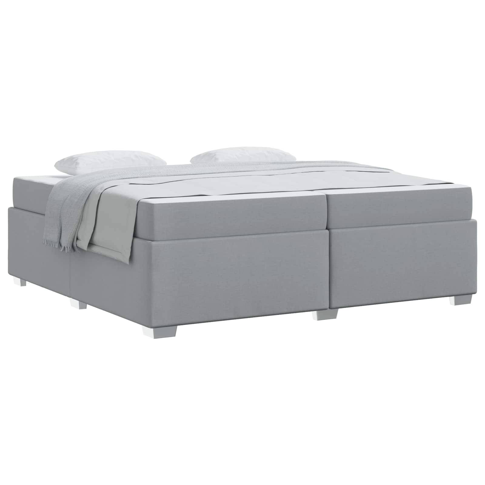 vidaXL Bettrahmen mit Matratze Hellgrau 200 x 200 cm Stoff