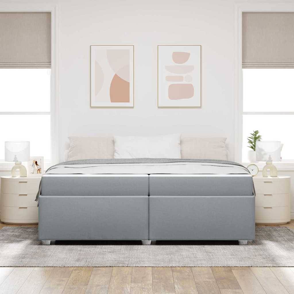 vidaXL Bettrahmen mit Matratze Hellgrau 200 x 200 cm Stoff