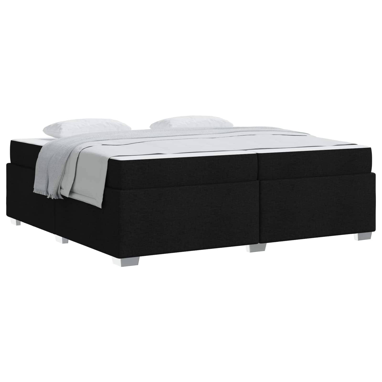 vidaXL Bettrahmen mit Matratze Schwarz 200 x 200 cm Stoff