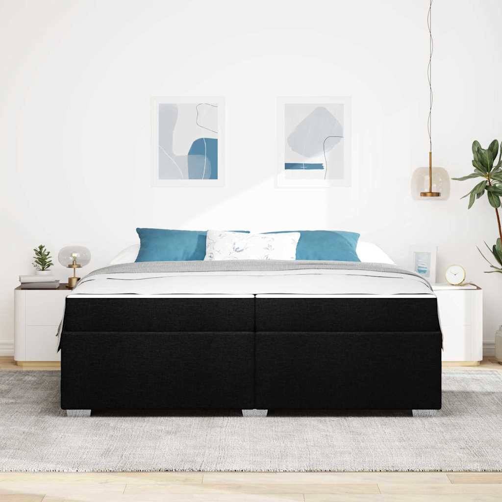 vidaXL Bettrahmen mit Matratze Schwarz 200 x 200 cm Stoff