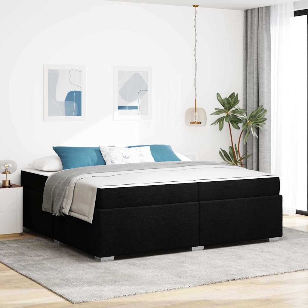 vidaXL Bettrahmen mit Matratze Schwarz 200 x 200 cm Stoff