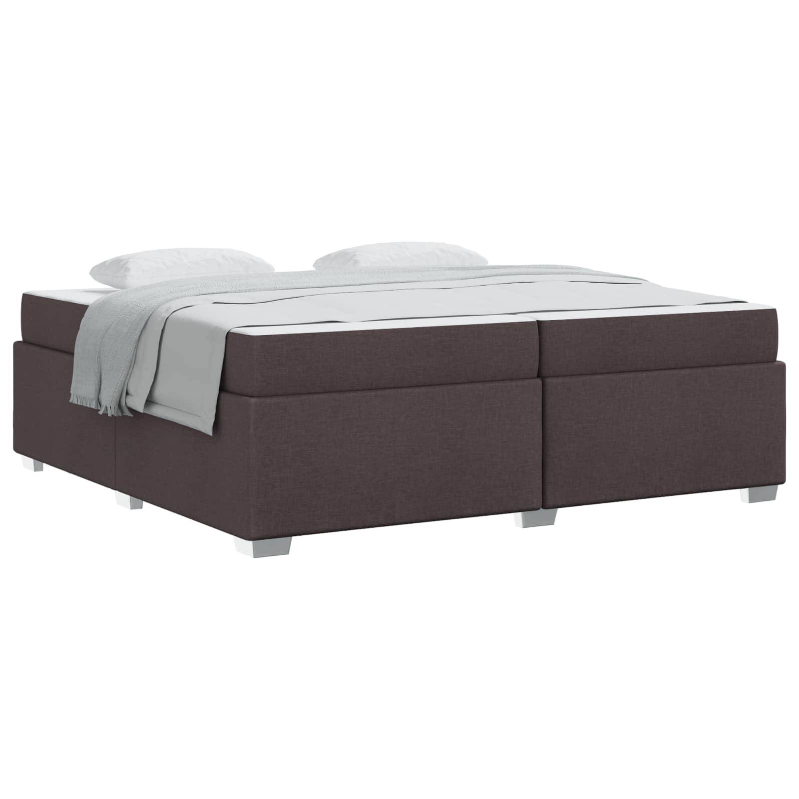 vidaXL Bettrahmen mit Matratze Dunkelbraun 200 x 200 cm Stoff