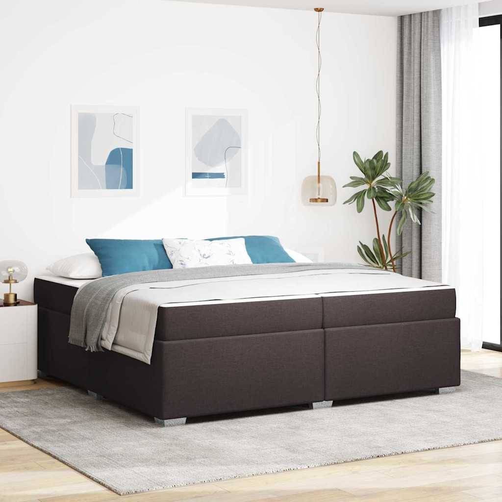 vidaXL Bettrahmen mit Matratze Dunkelbraun 200 x 200 cm Stoff