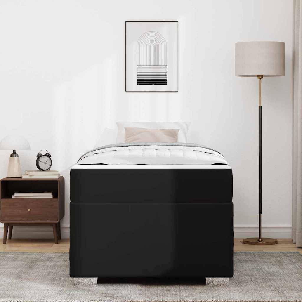 vidaXL Bettrahmen mit Matratze Schwarz 80 x 200 cm Stoff