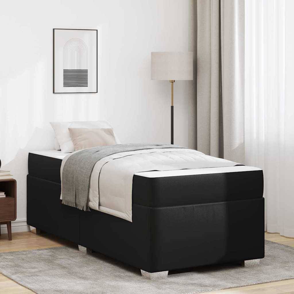 vidaXL Bettrahmen mit Matratze Schwarz 80 x 200 cm Stoff