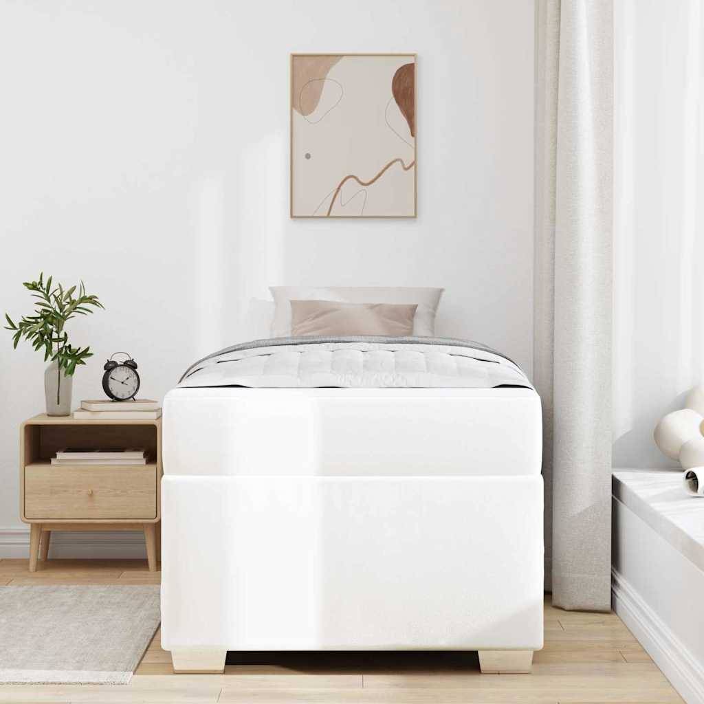 vidaXL Bettrahmen mit Matratze Weiß 80 x 200 cm Stoff