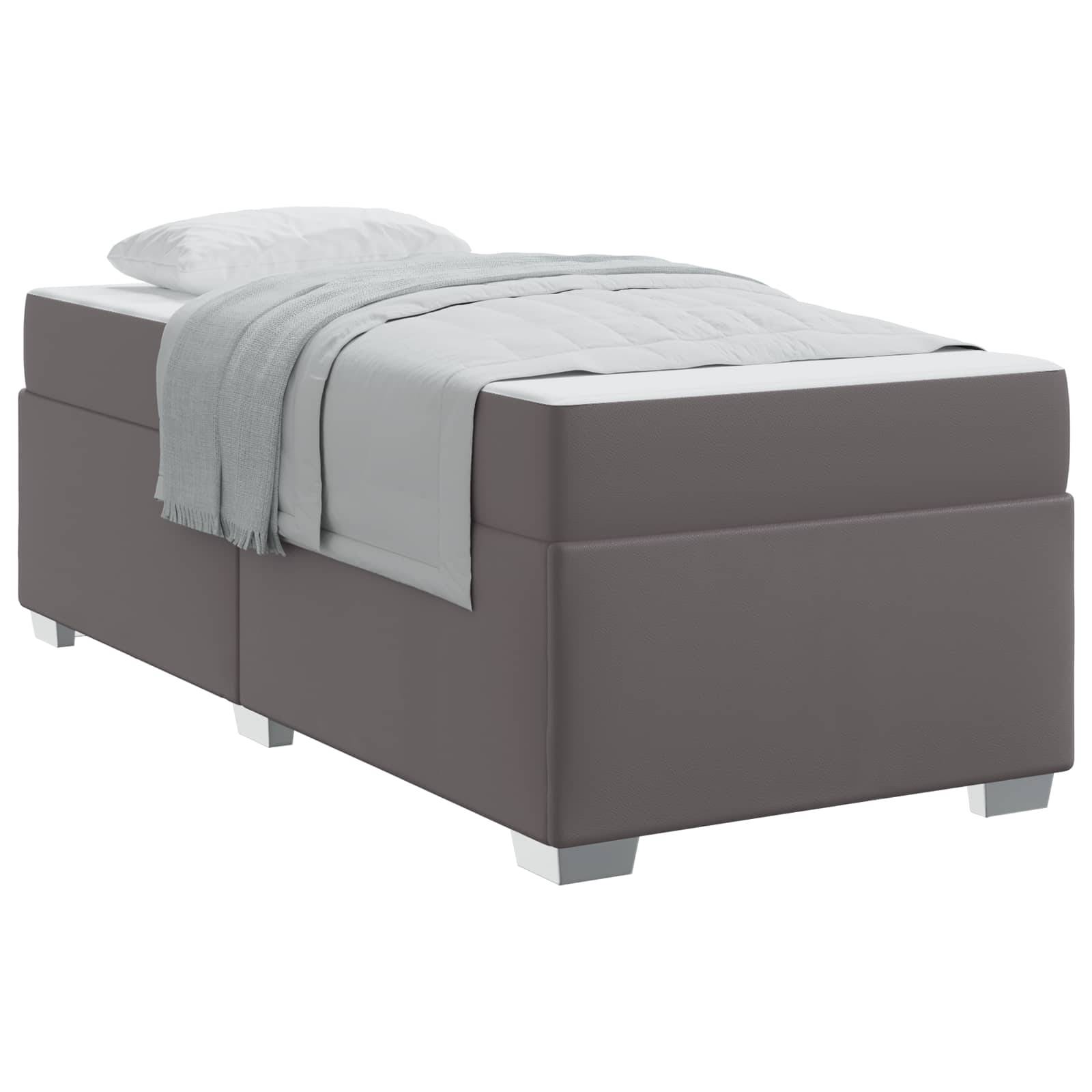 vidaXL Bettrahmen mit Matratze Grau 80 x 200 cm Stoff