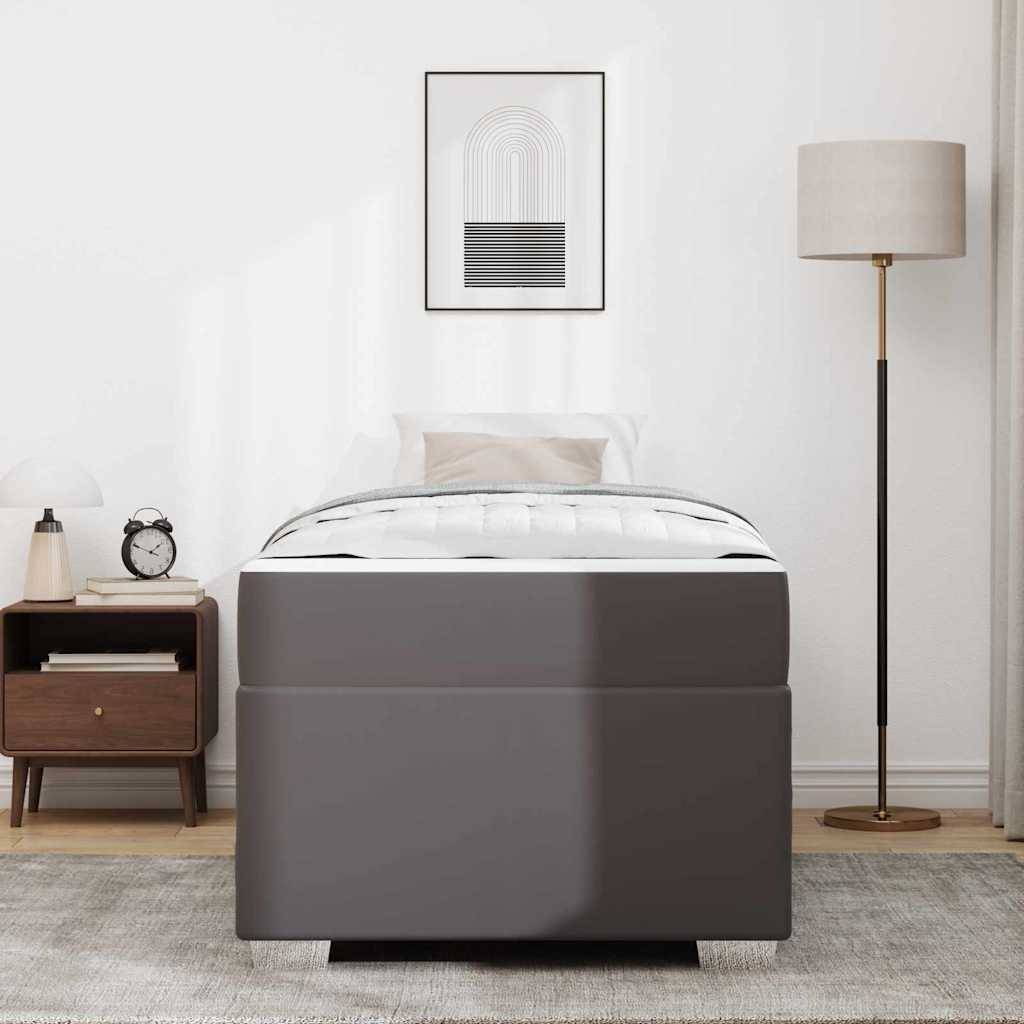 vidaXL Bettrahmen mit Matratze Grau 100 x 200 cm Stoff