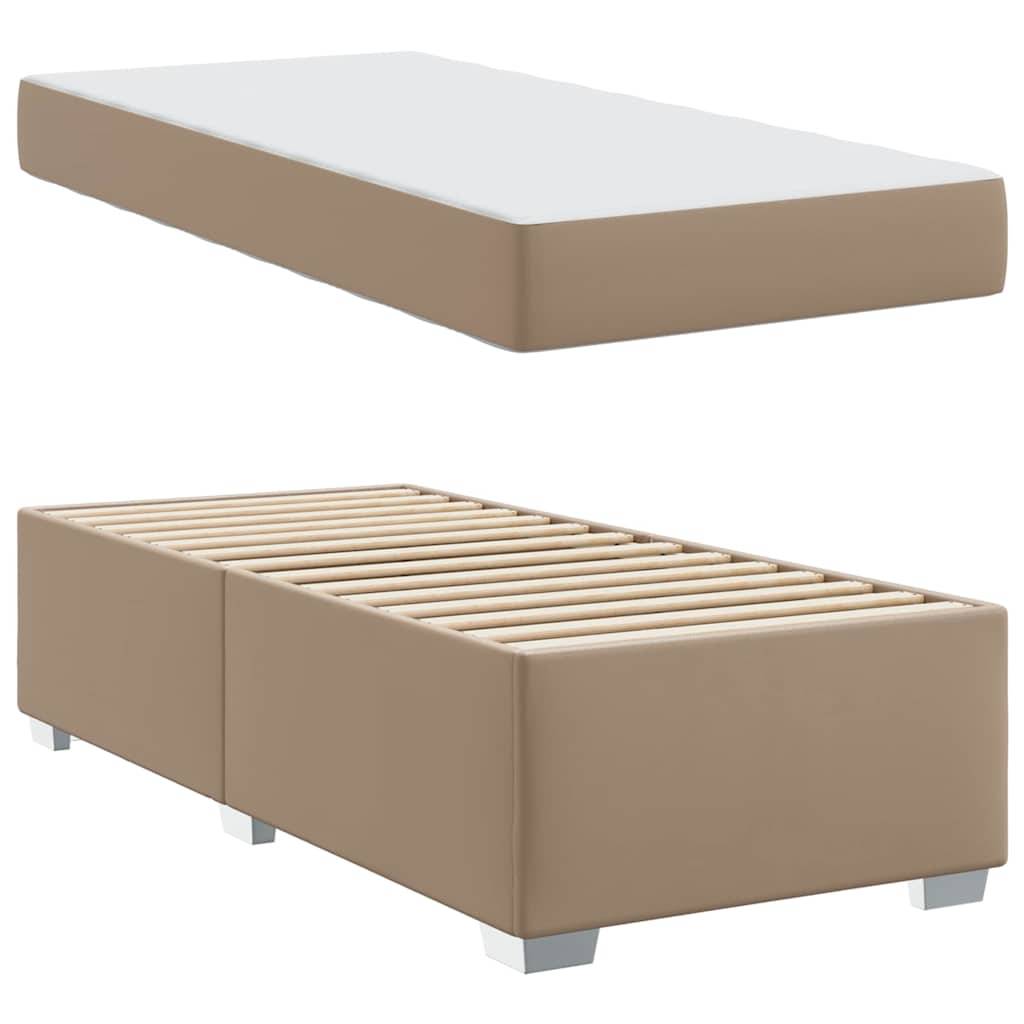 Space Up Bett' mit einem hellbraunen Rahmen, Lattenrost und weißer Matratze, ausgestattet mit einem minimalistischen Design, das sich perfekt für ein modernes Schlafzimmer eignet.