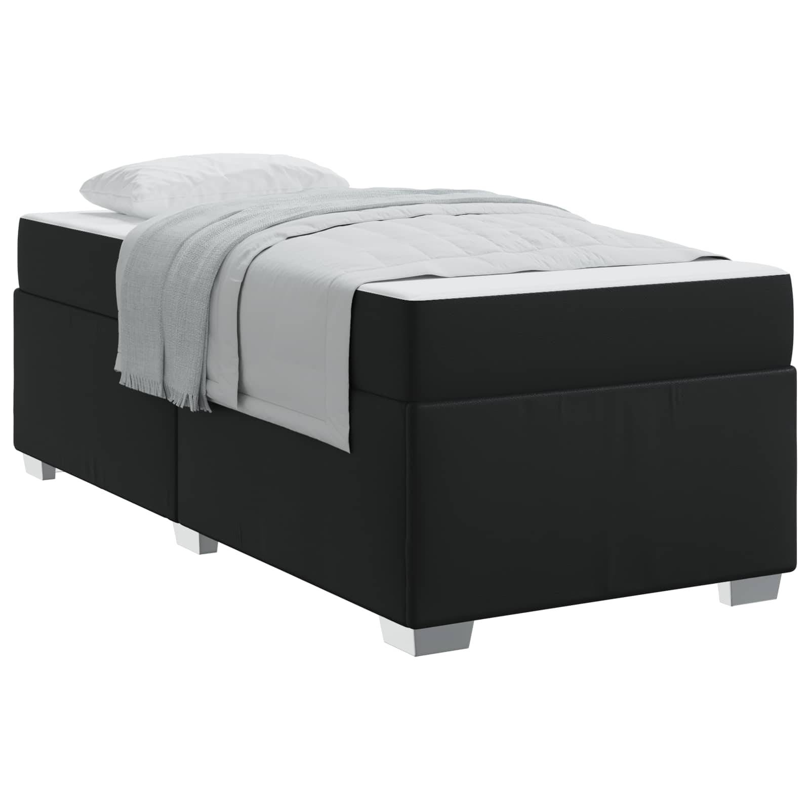 vidaXL Bettrahmen mit Matratze Schwarz 90 x 190 cm Stoff