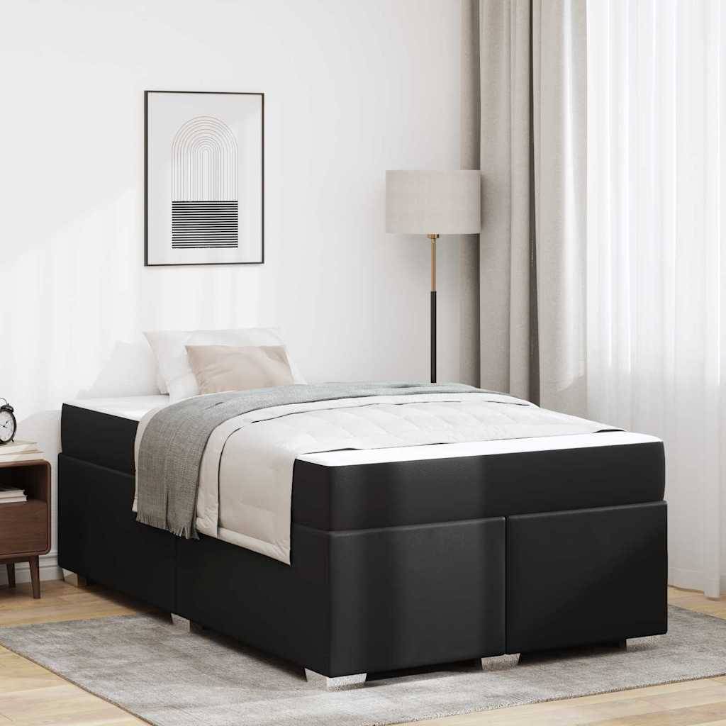 vidaXL Bettrahmen mit Matratze Schwarz 120 x 190 cm Stoff