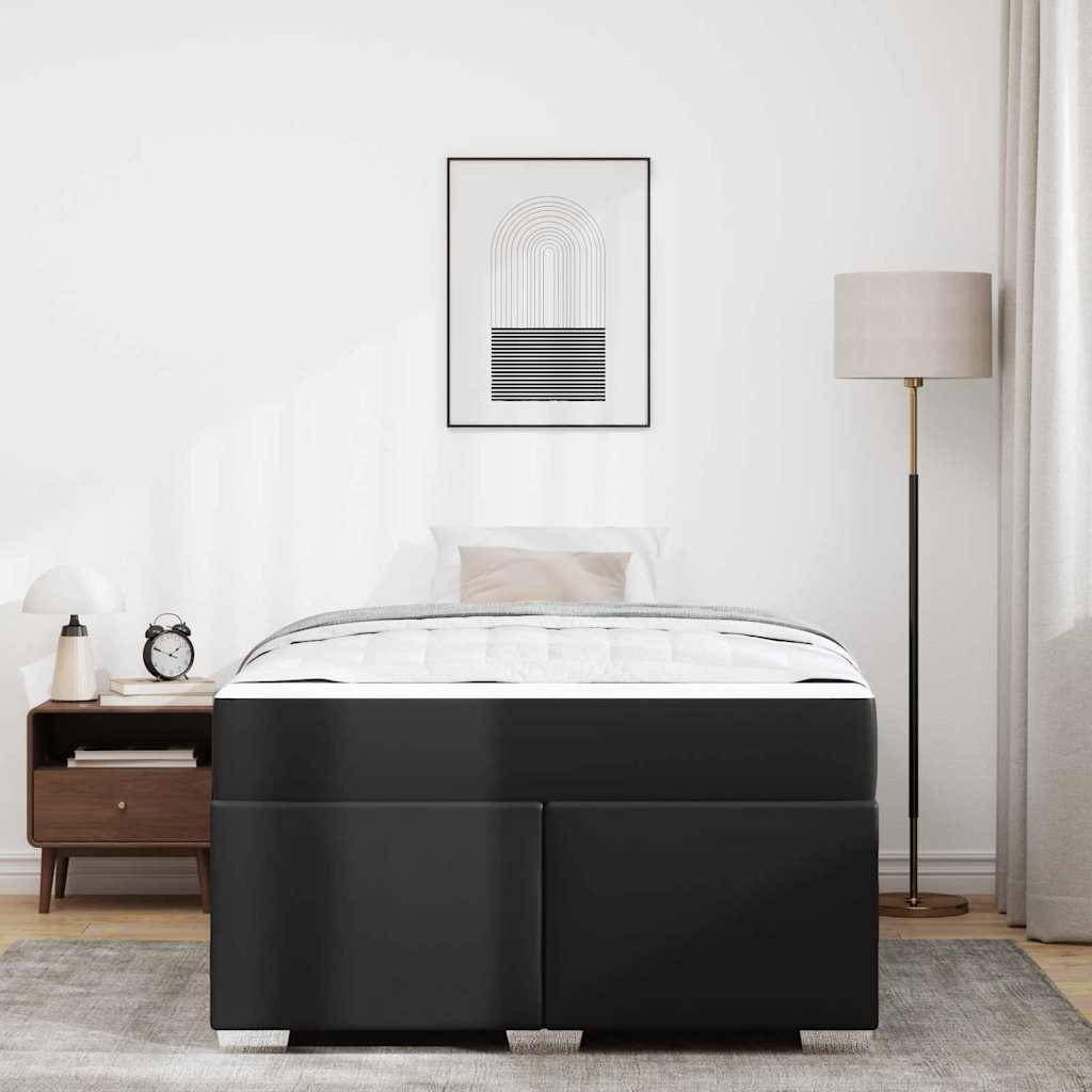 vidaXL Bettrahmen mit Matratze Schwarz 120 x 190 cm Stoff