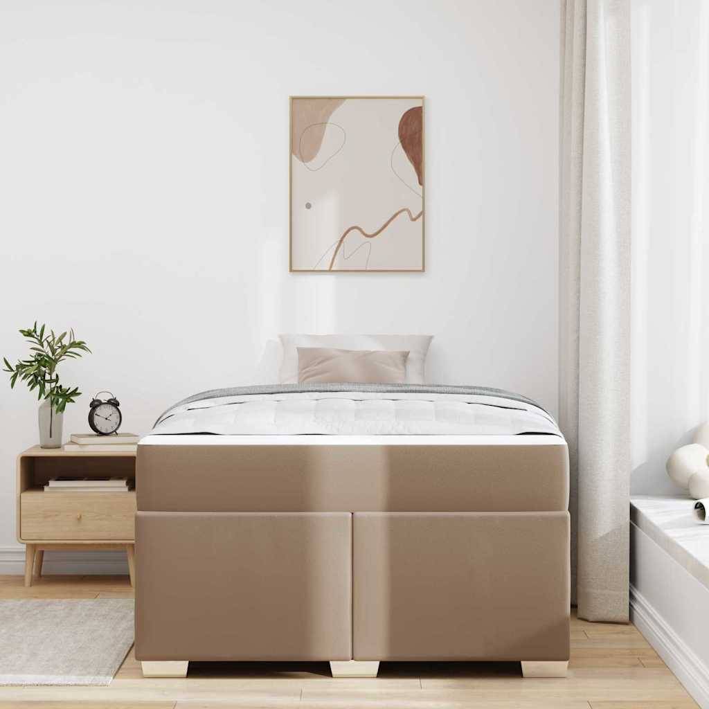 vidaXL Bettrahmen mit Matratze Cappuccino 120 x 190 cm Stoff