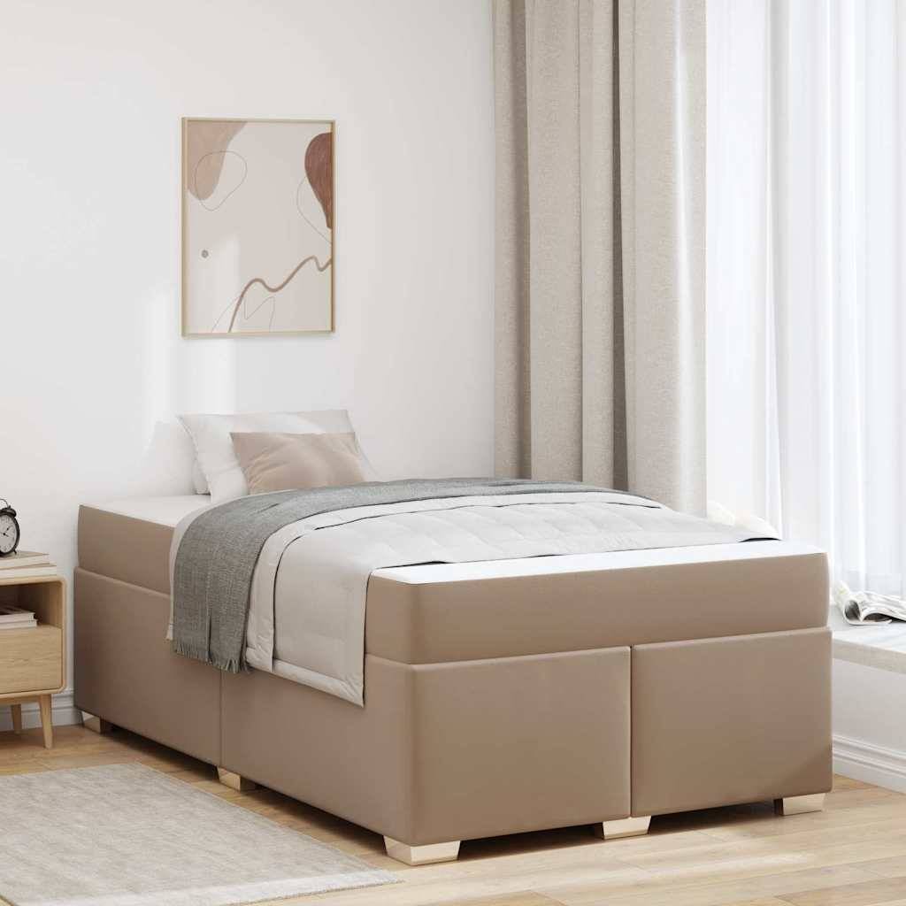 vidaXL Bettrahmen mit Matratze Cappuccino 120 x 190 cm Stoff