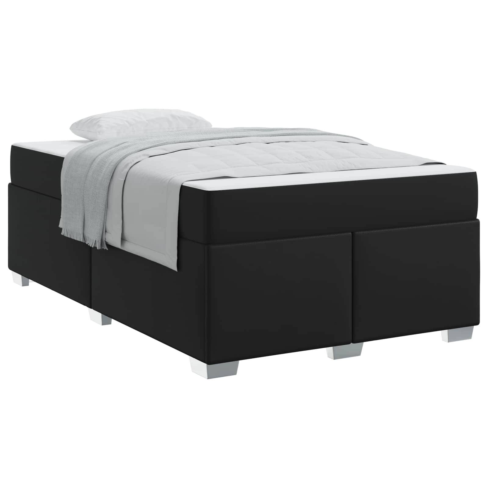 vidaXL Bettrahmen mit Matratze Schwarz 120 x 200 cm Stoff