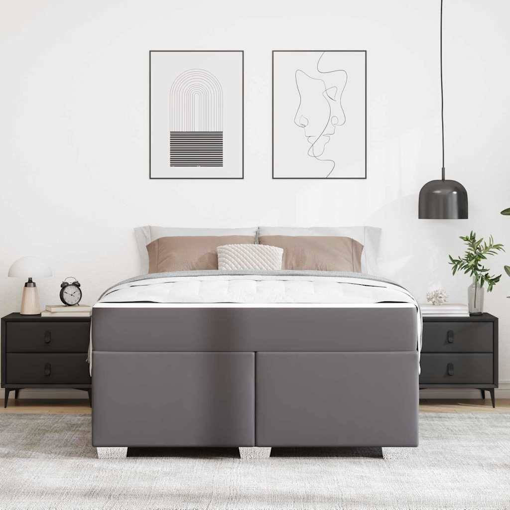 vidaXL Bettrahmen mit Matratze Grau 140 x 200 cm Stoff