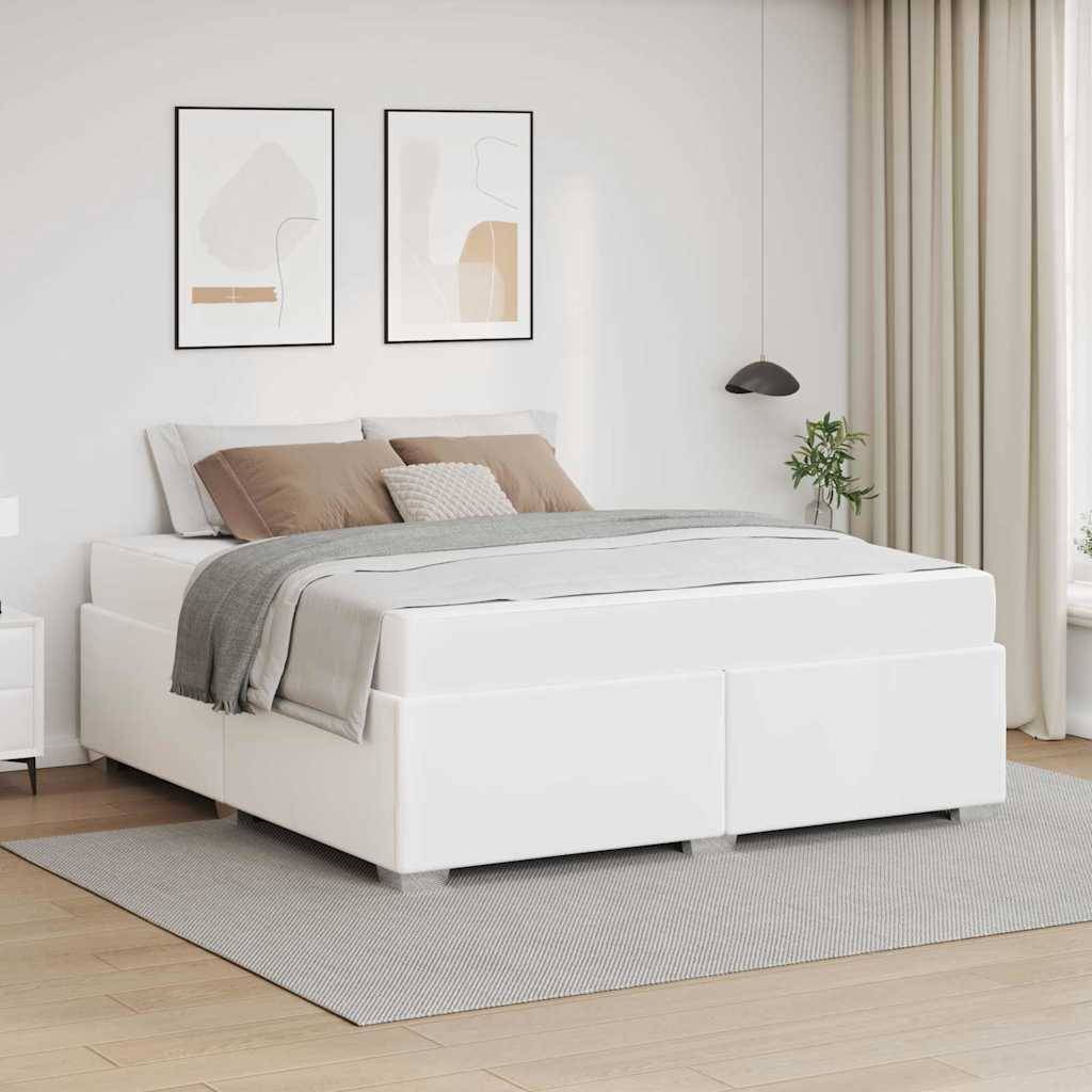 vidaXL Bettrahmen mit Matratze Weiß 160 x 200 cm Stoff