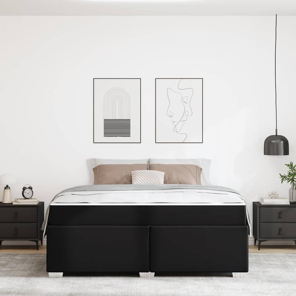vidaXL Bettrahmen mit Matratze Schwarz 180 x 200 cm Stoff