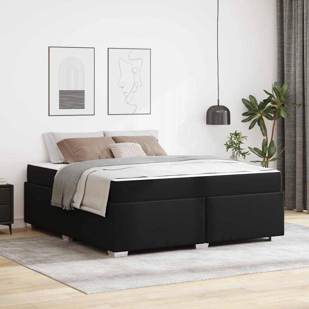 vidaXL Bettrahmen mit Matratze Schwarz 180 x 200 cm Stoff