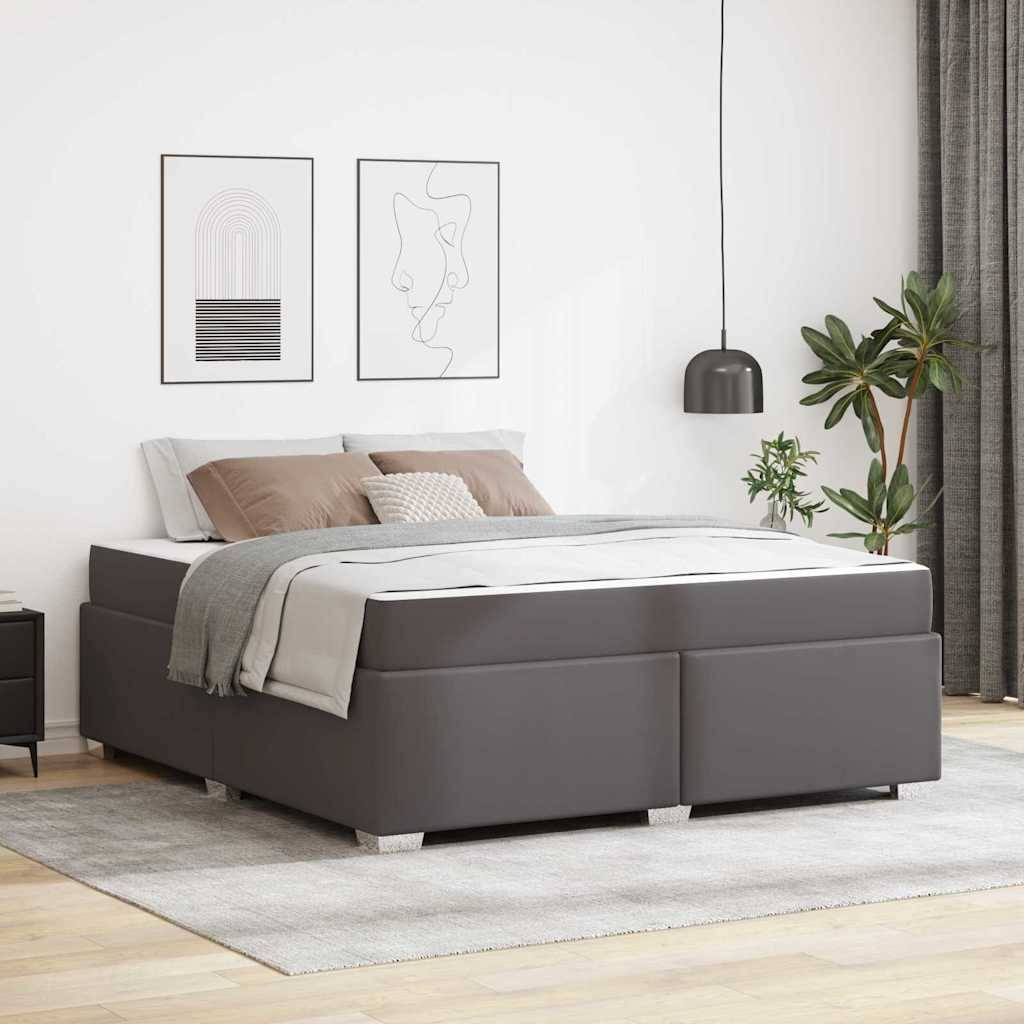 vidaXL Bettrahmen mit Matratze Grau 180 x 200 cm Stoff