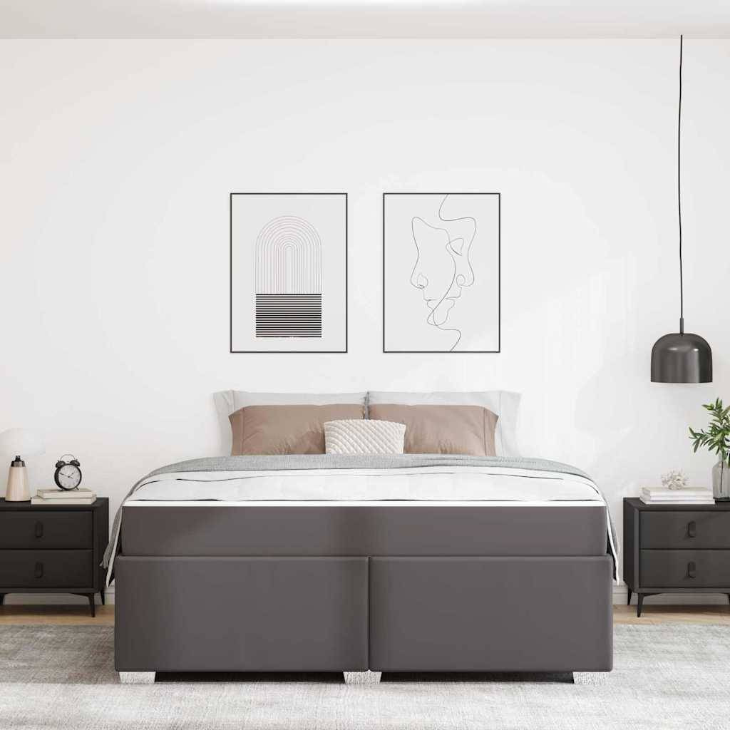 vidaXL Bettrahmen mit Matratze Grau 180 x 200 cm Stoff
