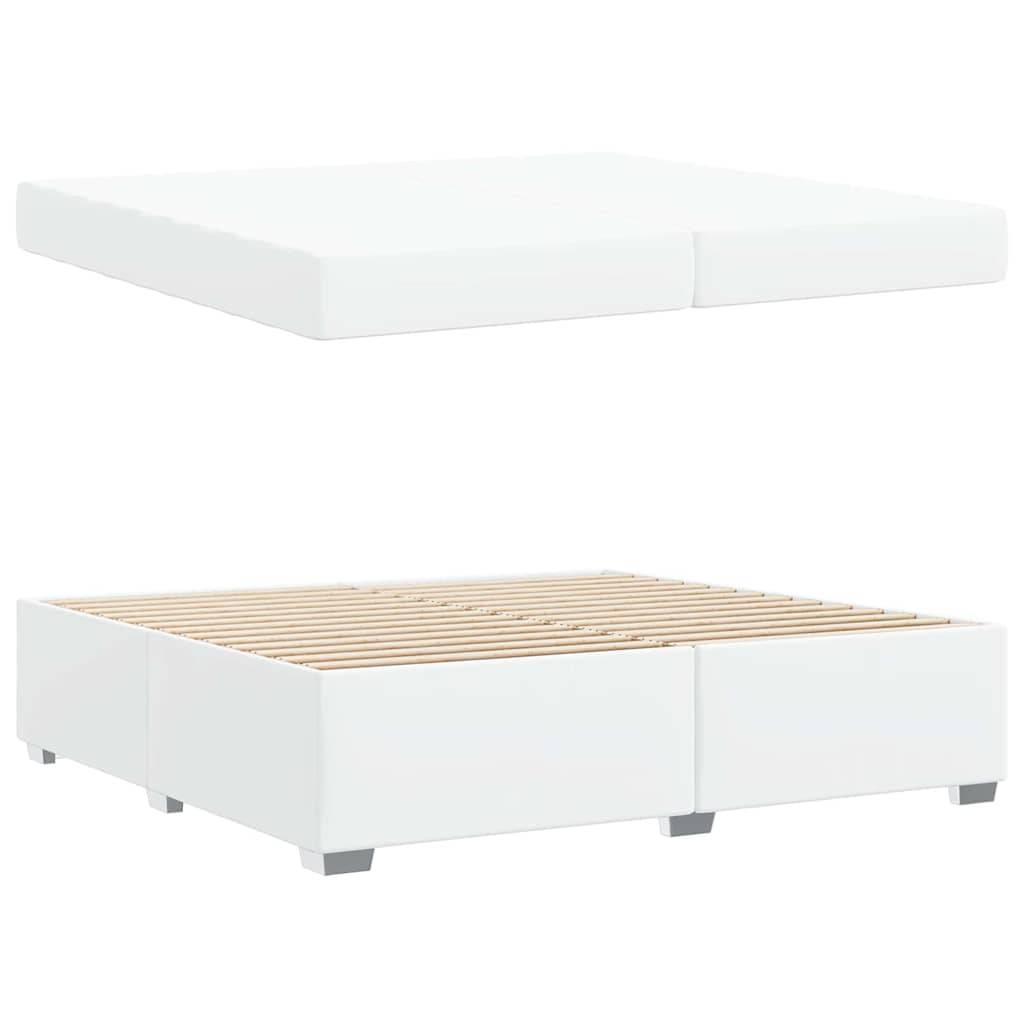 Weißes Futon-Set mit Matratze und Lattenrost, geeignet für minimalistische oder moderne Einrichtungsstile.