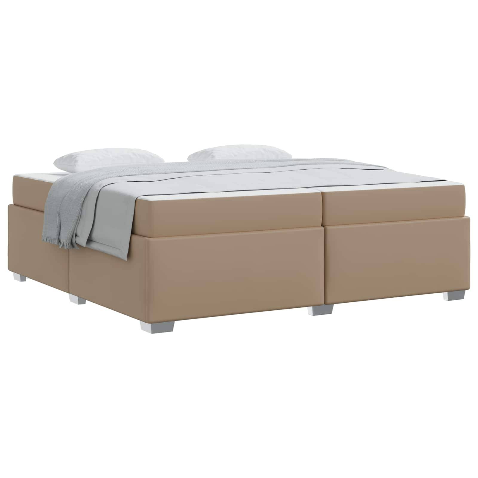 vidaXL Bettrahmen mit Matratze Cappuccino 200 x 200 cm Stoff