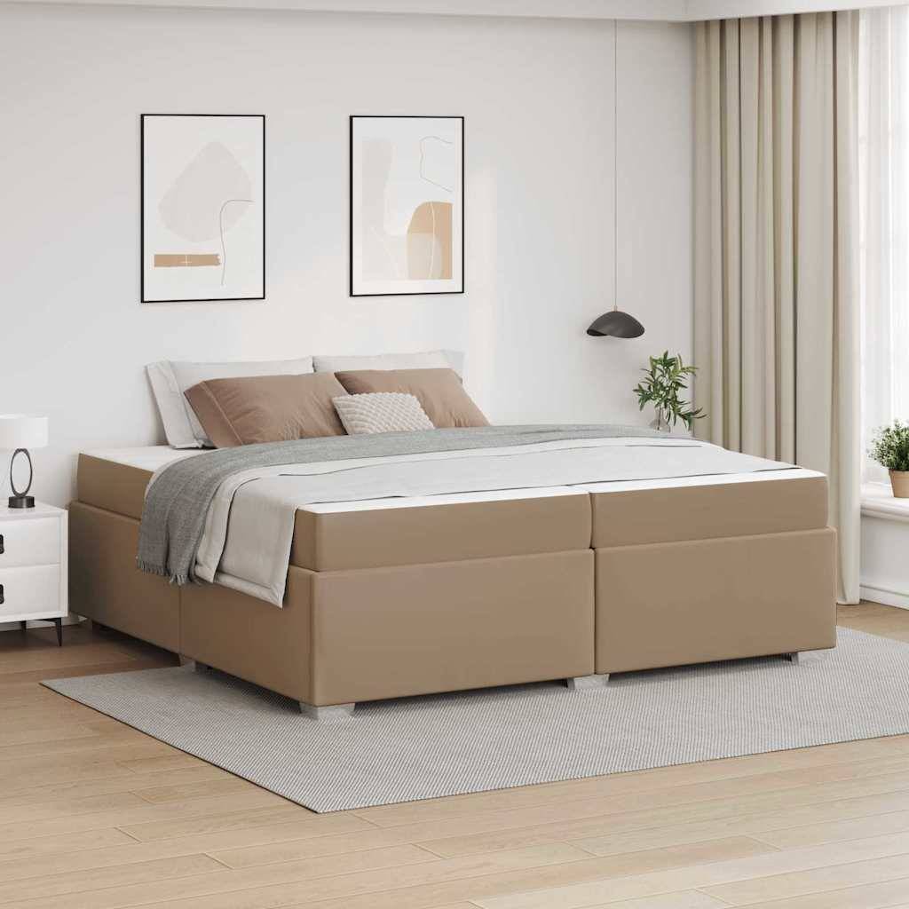 vidaXL Bettrahmen mit Matratze Cappuccino 200 x 200 cm Stoff