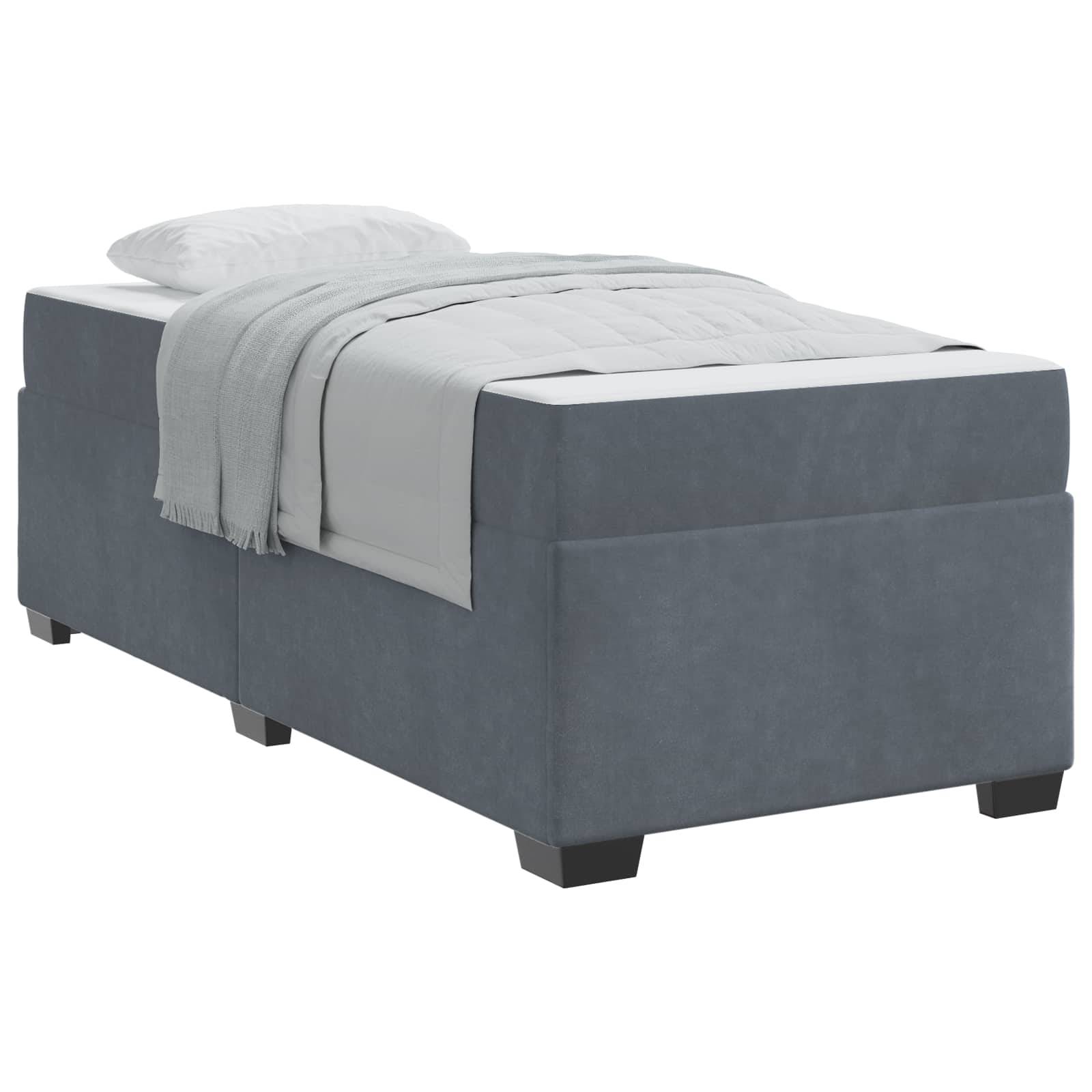 vidaXL Bettrahmen mit Matratze Dunkelgrau 80 x 200 cm Stoff