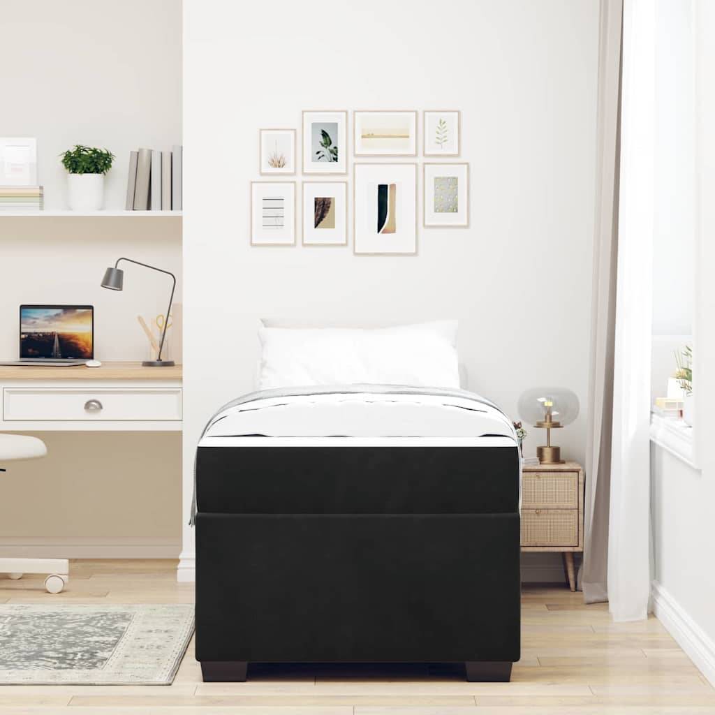 vidaXL Bettrahmen mit Matratze Schwarz 80 x 200 cm Stoff