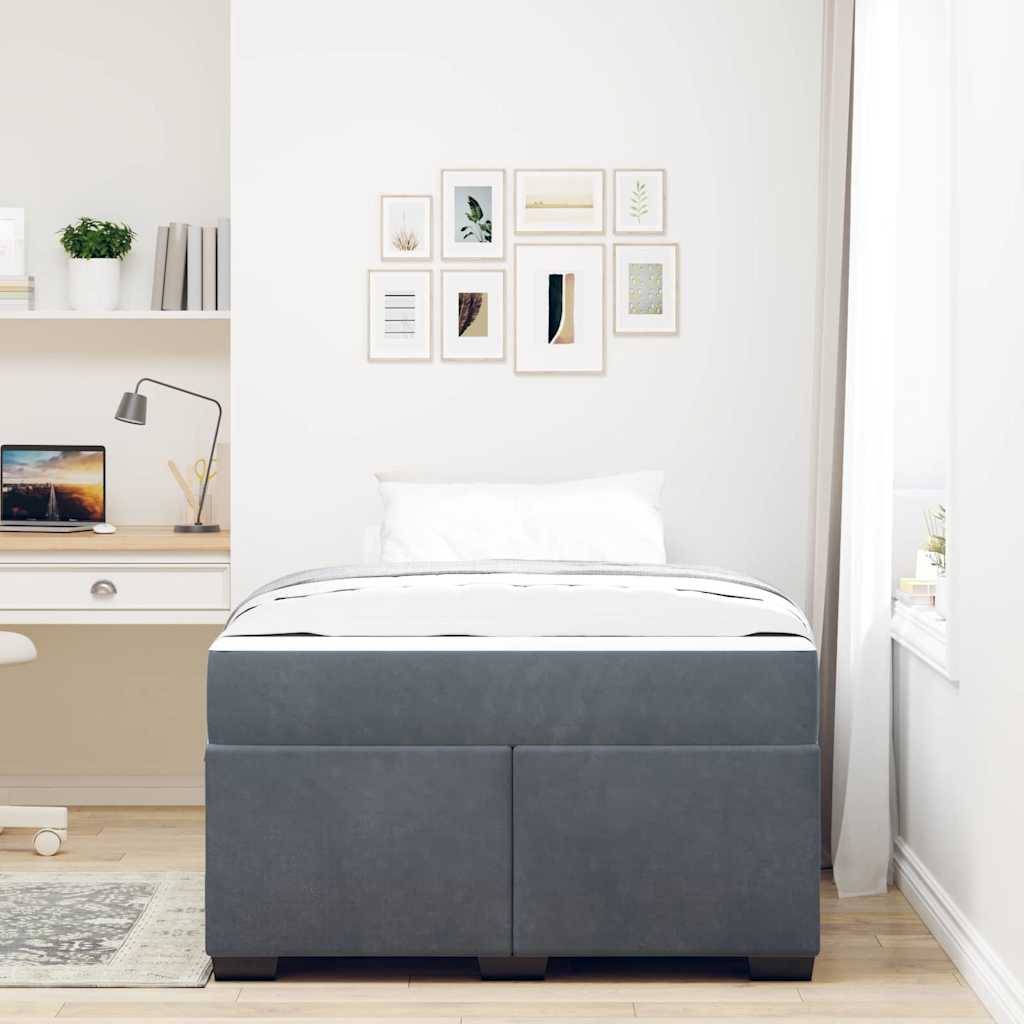 vidaXL Bettrahmen mit Matratze Dunkelgrau 120 x 190 cm Stoff