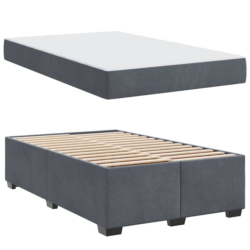vidaXL Bettrahmen mit Matratze Dunkelgrau 120 x 190 cm Stoff