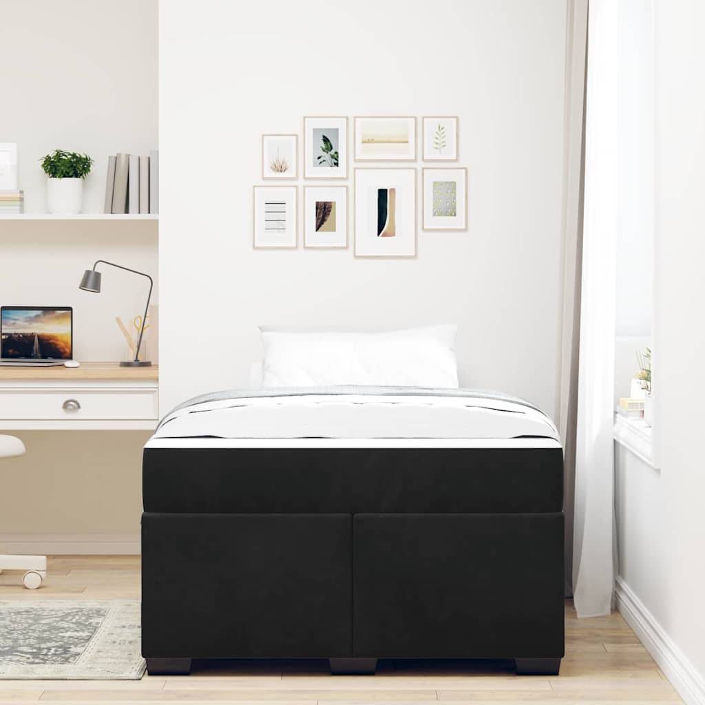 vidaXL Bettrahmen mit Matratze Schwarz 120 x 190 cm Stoff